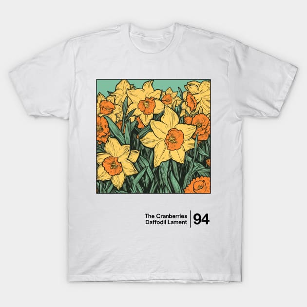 Daffodil Lament - Minimal Style Illustration Artwork T-Shirt by saudade